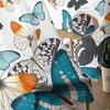 Pastoral Butterfly Gradient Sheer Curtains for Living Room Decoration Window Curtains for Kitchen Tulle Voile Organza Curtains
