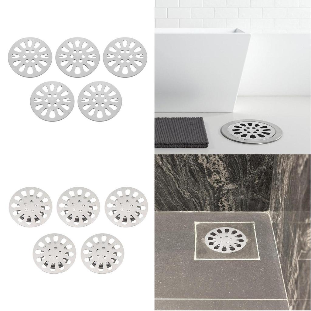 5 Pieces Floor Drain Cover Shower Drainer Cover for Bathroom Basement Toilet