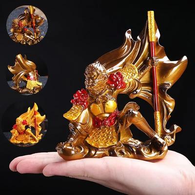 Hitzeempfindliche, farbwechselnde Monkey King Tee-Haustier-Skulptur, kreatives buddhistisches Auto- und Heimdekor-Geschenk für Teeliebhaber