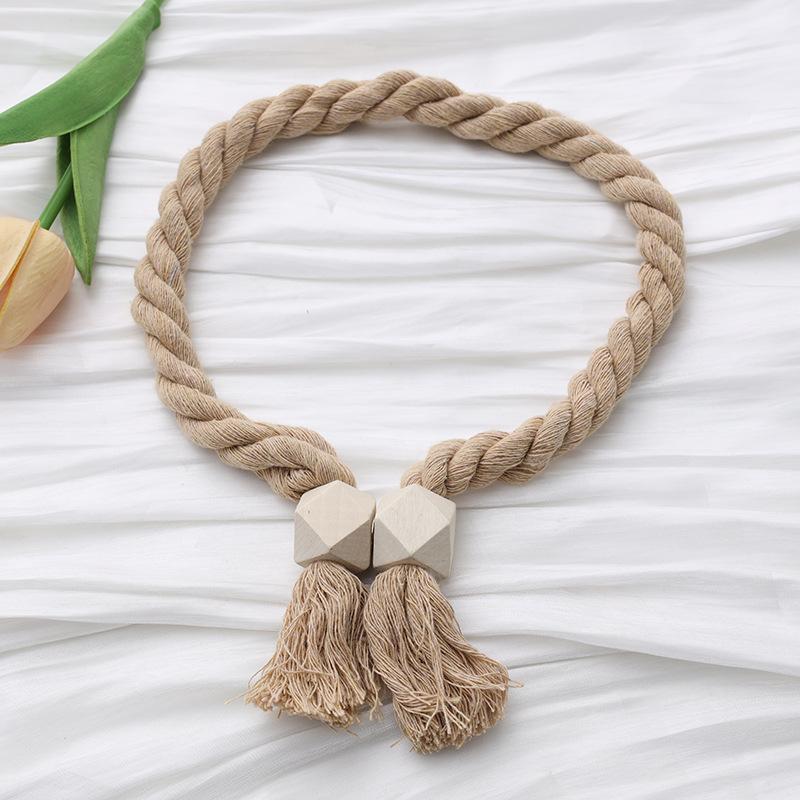 Magnetic Window Curtain Tiebacks,Wooden Tassel Curtain Buckle,Suitable for Bedroom Living Room Kitchen Curtain Hook