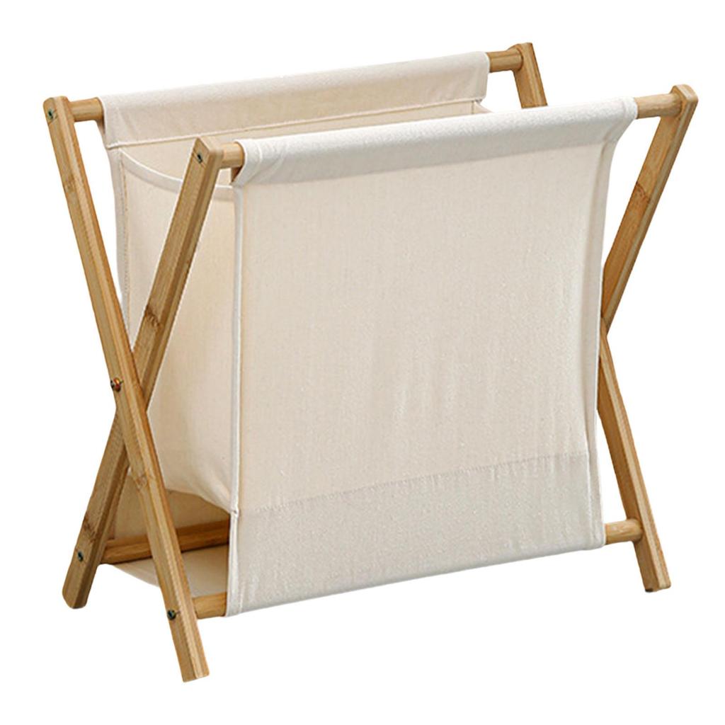 Wood Dirty Clothes Laundry Storage Basket Daily Essential Easy to Fold Move Household