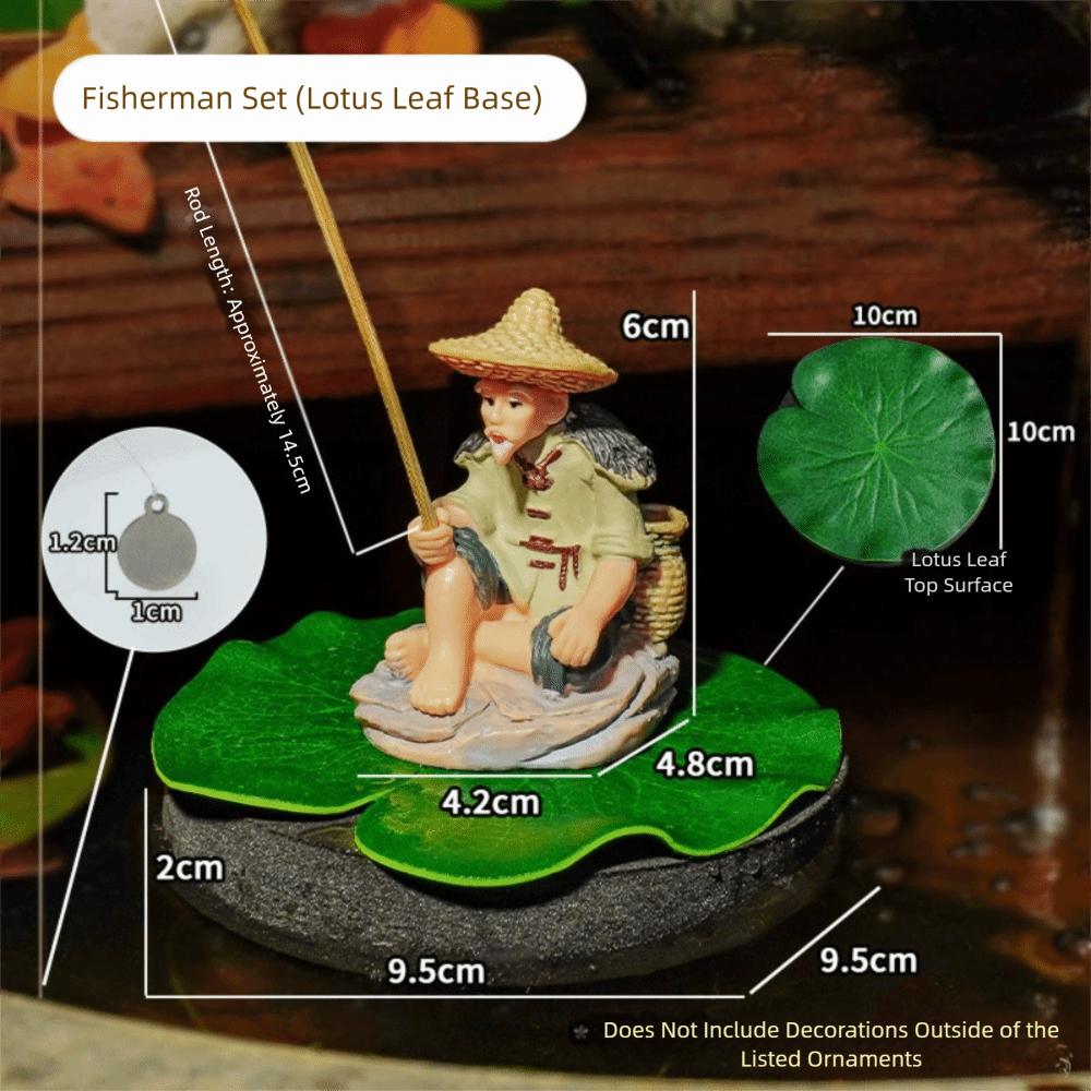PVC Old Man Fishing Ornament foam Miniature Room Decoration Fish Tank Decoration Aquascape