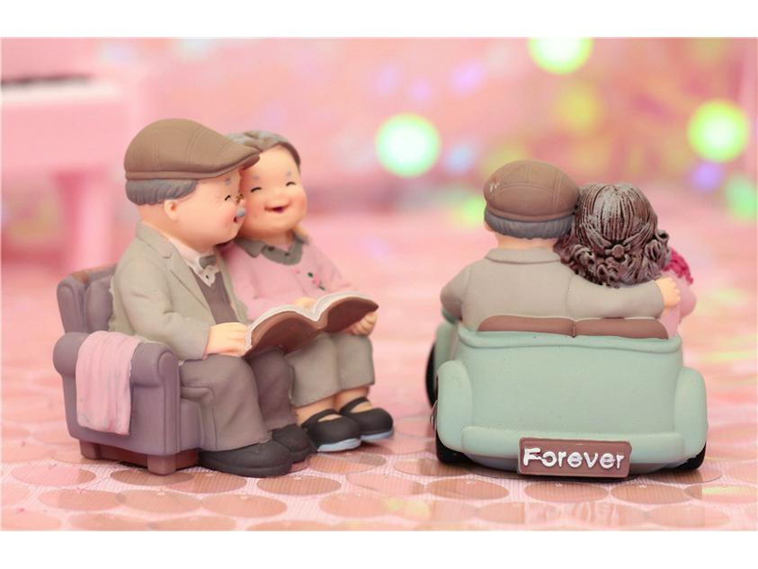 Ältere Tang Kleber Ornament Liebe Auto Kuchen Dekoration Einstecker