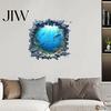 Sunlight Ocean View Wall Decals Underwater Shark Sticker, Realistic 3D Decal, Waterproof Decor PVC Mural for Living Room Bedroom Bathroom