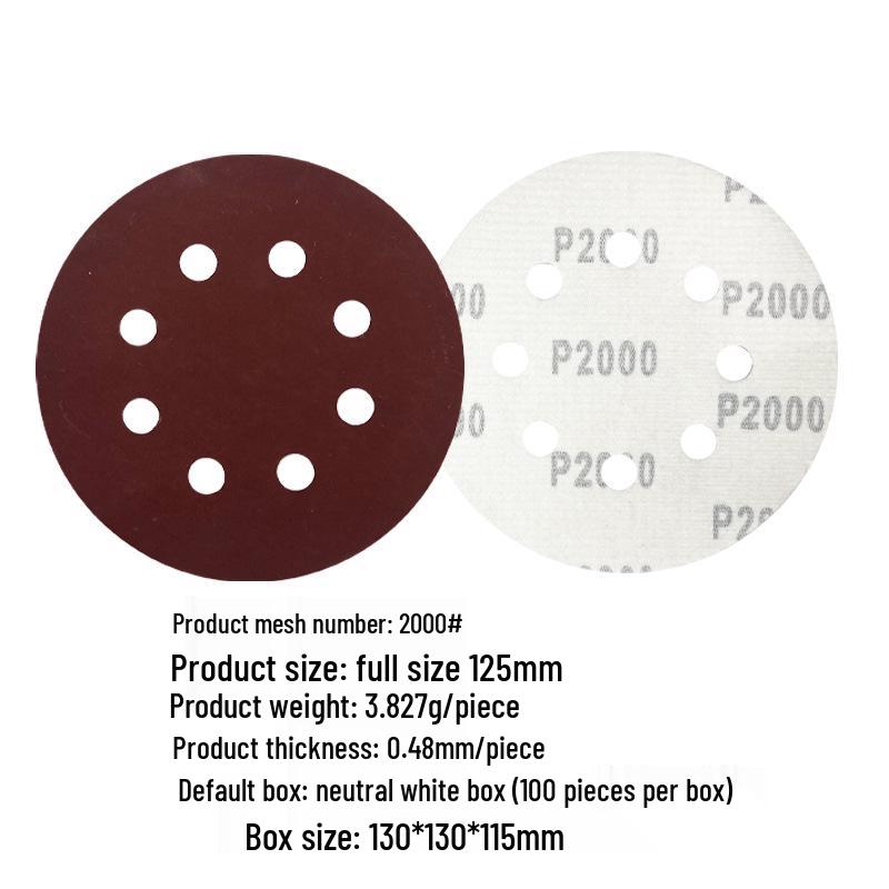 5-inch 8-Hole Red Sandpaper 125MM for Wood Sanding