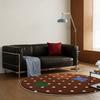 Living Room Rug Minimalist Style Cute Polka-Dot Round Carpet Soft Comfortable Faux Cashmere Bedroom Floor Mat Home Decor Rugs