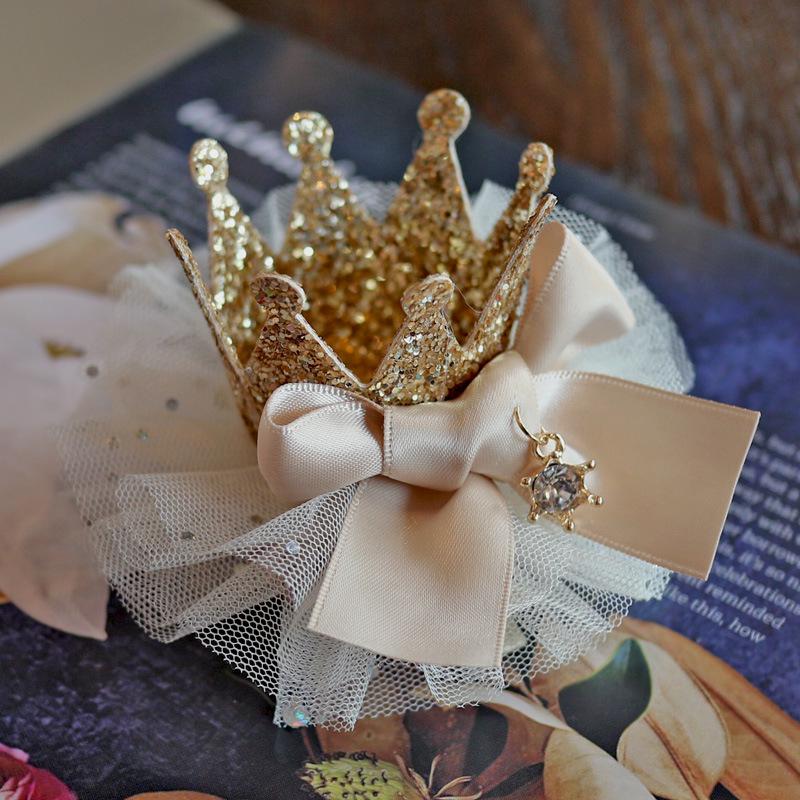 Korean Style 3D Crown Hair Accessories for Girls – Princess Side Clip and Baby Headband.