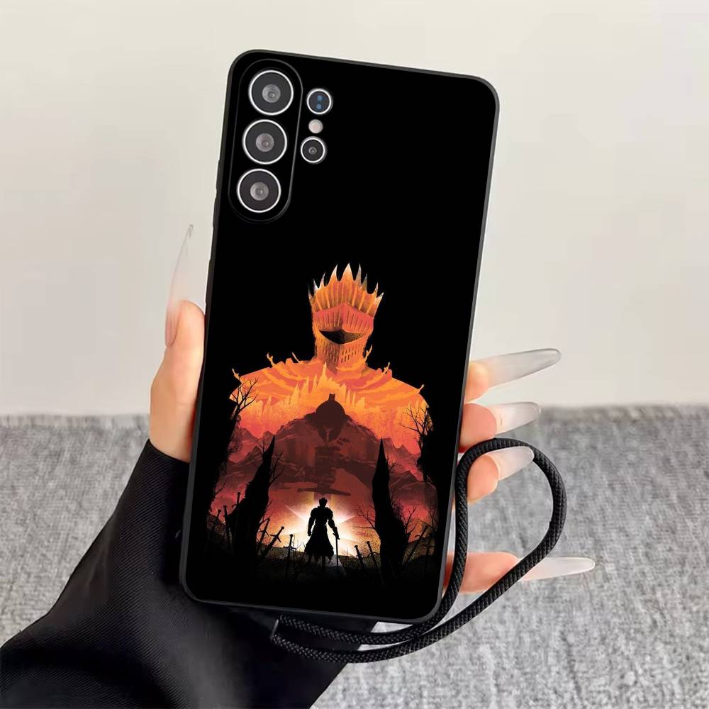 D-Dark S-Souls Phone Case Black Silicone Soft For Samsung S25,S24,S21,S22,S23,S30,Ultra,S20,Plus,Fe,Lite
