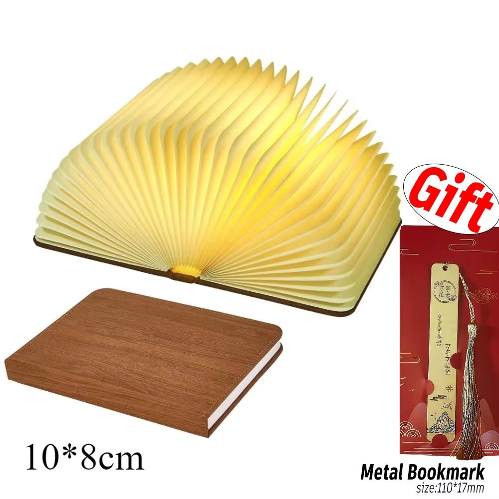 Rechargeable LED Book Lamp,Wooden Night Light,Portable Desktop Light,Foldable Reading Lamp,Home Library Bedside Ambient Lighting