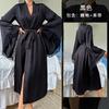 New Satin Pajamas Women's Lace Light Luxury Long-sleeved Cool Nightgown Bathrobe Women's Clothing