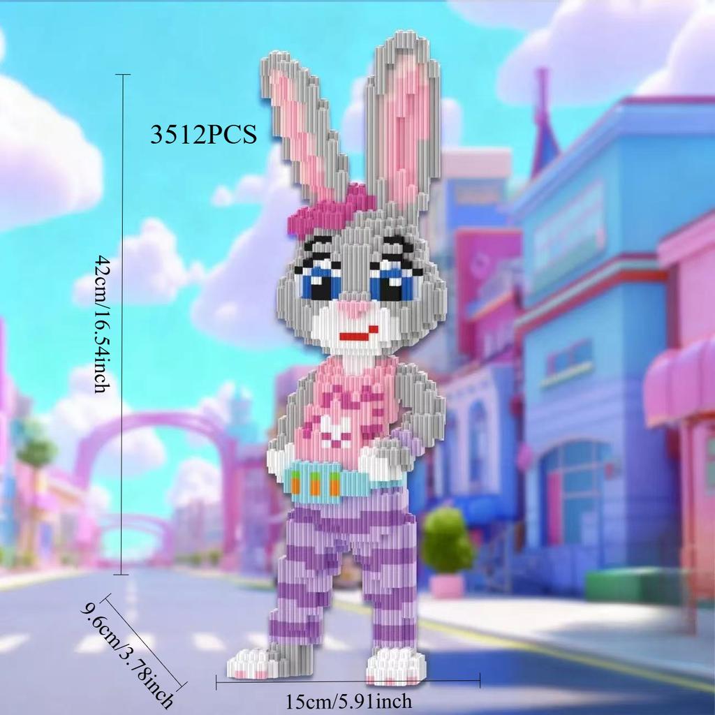 New 3500pcs Zootopia Judy Nick Combination Set Assembled Blocks Toy Model Children Adult Toys Birthday Gift Desktop Ornament