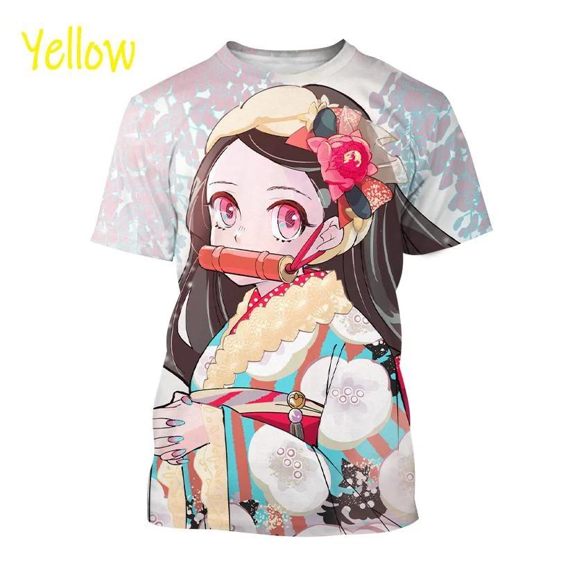 Nové Žhavé Anime Demon Slayer Kamado Nezuko Tričko s potiskem 3D Pánské/Dámské tričko Tričko s krátkým rukávem Street Harajuku Cosplay topy
