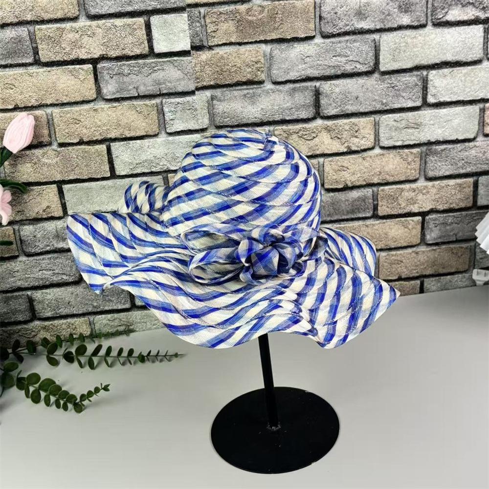 Women'S Spring Summer Thin Style Sun Hat Big Wave Western Fisherman Beach Sunscreen Hat Elegant Temperament Hat