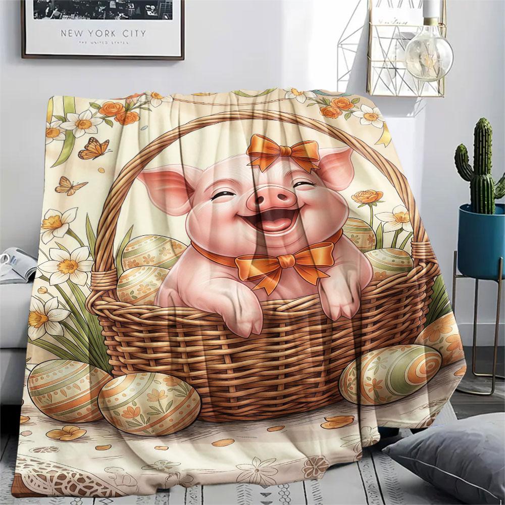 1Pc Basketsanimals Print Flannel Blanket, High Quality Comfortable for All Seasons, Home Decor, Warmth and Comfort, Perfect for Christmas Gifts
