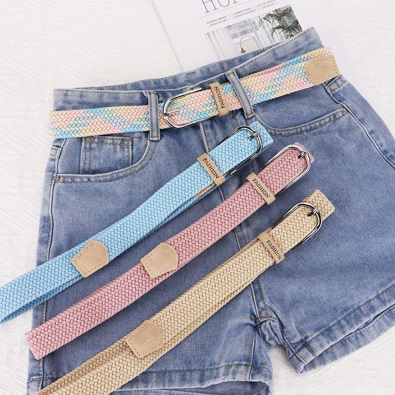1pc Women's Elastic Woven Waist Belt Versatile Knitted Belt