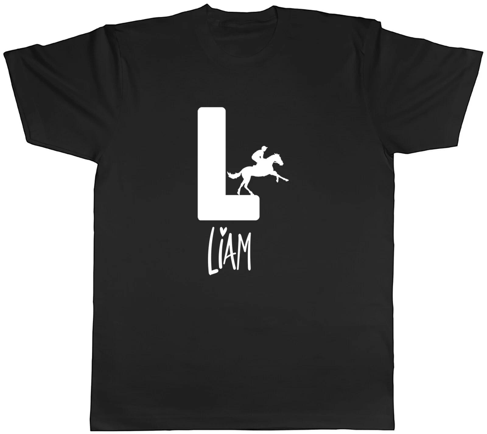 Personalised Horse Riding Alphabet Animal- L Mens Unisex T-Shirt Tee Gift M