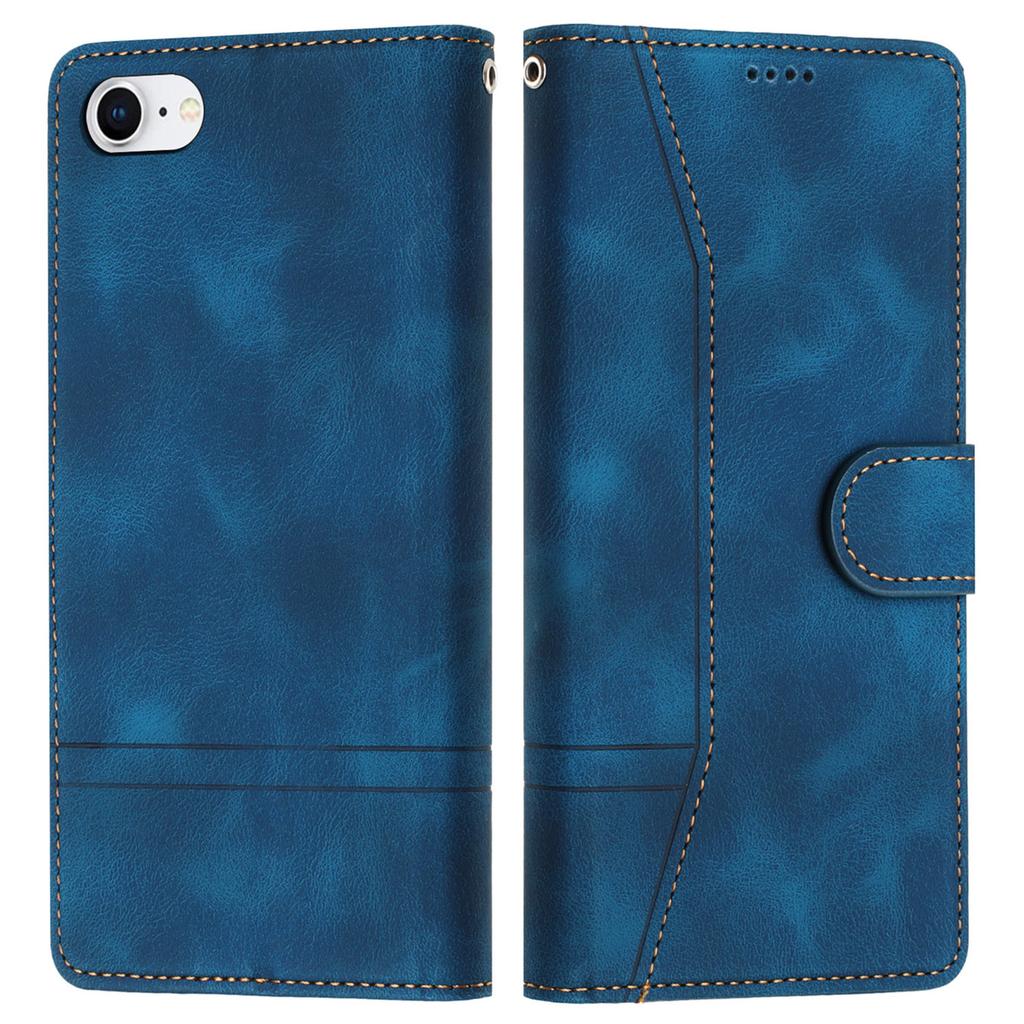 L002 For iPhone 7/8 4.7 inch/SE (2022)/SE (2020) Leather Wallet Phone Case Retro Lines Imprinted Stand Cover