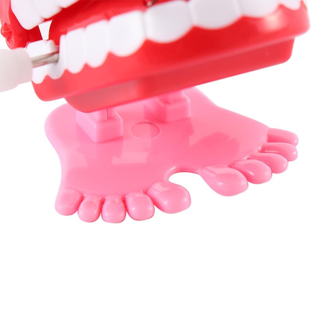 Zabawne dla Dziecka Dzieci Plastikowe Zęby Róża Nakręcany Nakręcany Zegar Nakręcany Zabawka Chodzące Zęby Kształt