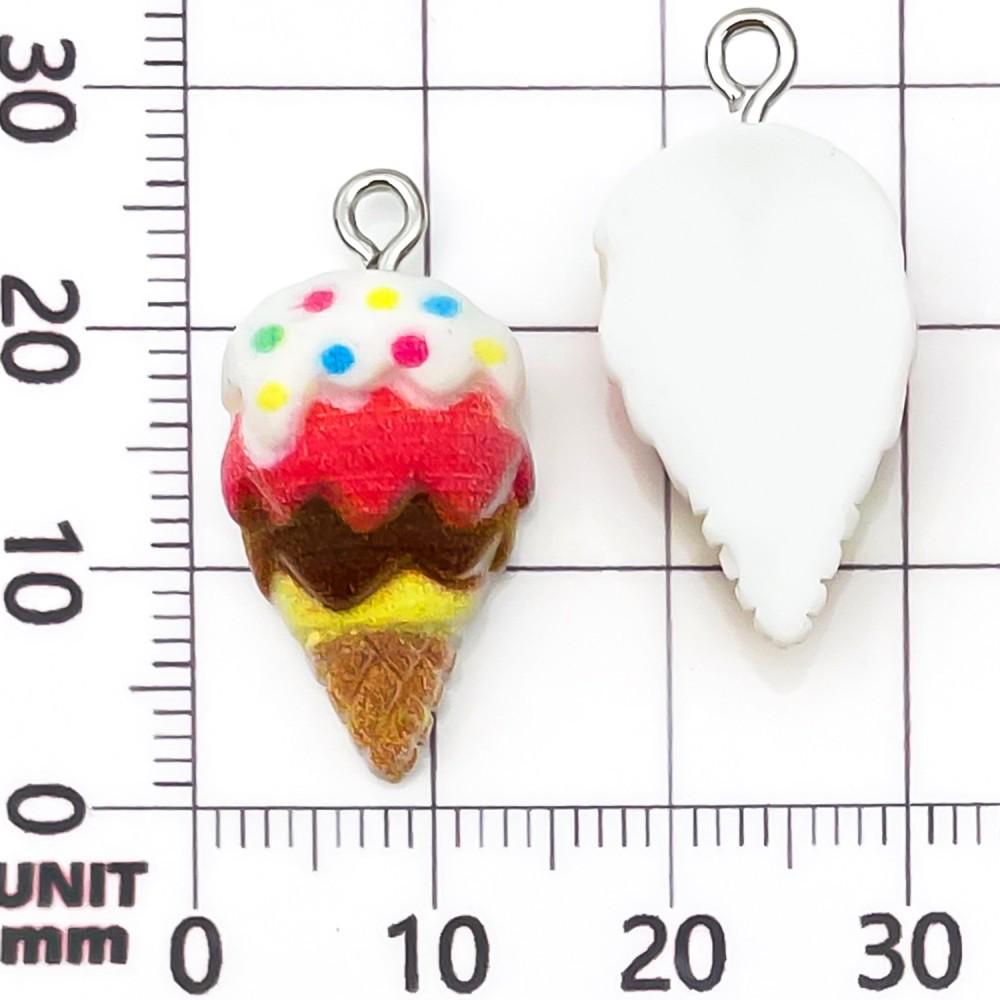 12-Color Resin Ice Cream Cone Charms for DIY Jewelry
