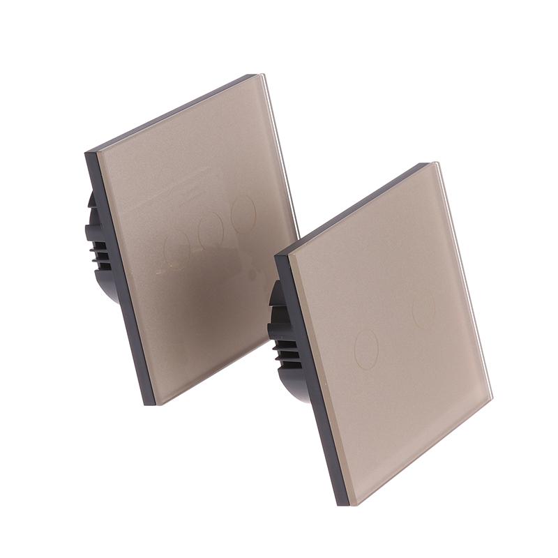 1/2/3fach Touchschalter 1-Weg Typ-C USB Wandsteckdosen Lichtschalter mit Steckdosen Glasplatte Gold