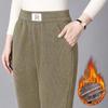 Casual Womens Thick Fleece Pants With High Waist And Pockets For Winter Comfort