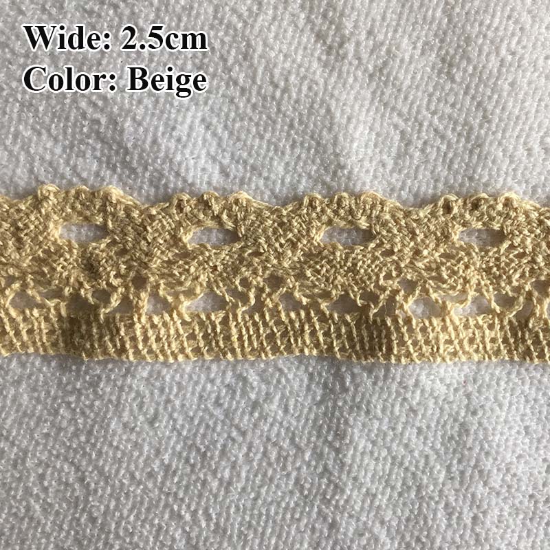 Cotton Lace Ribbon White Beige DIY Handmade Wedding Party Craft Gift Packing Patchwork Crocheted Lace 5meter 10meter 20meter