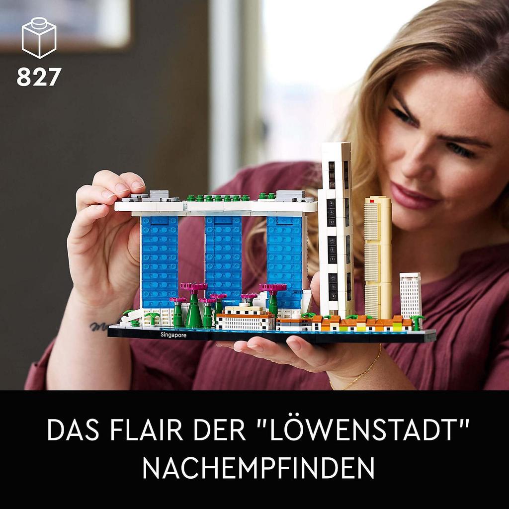 LEGO Architektur Singapur 21057 Spielzeugblock Geschenk Architektur Reisedesign Innenarchitektur Jungen Mädchen Erwachsene