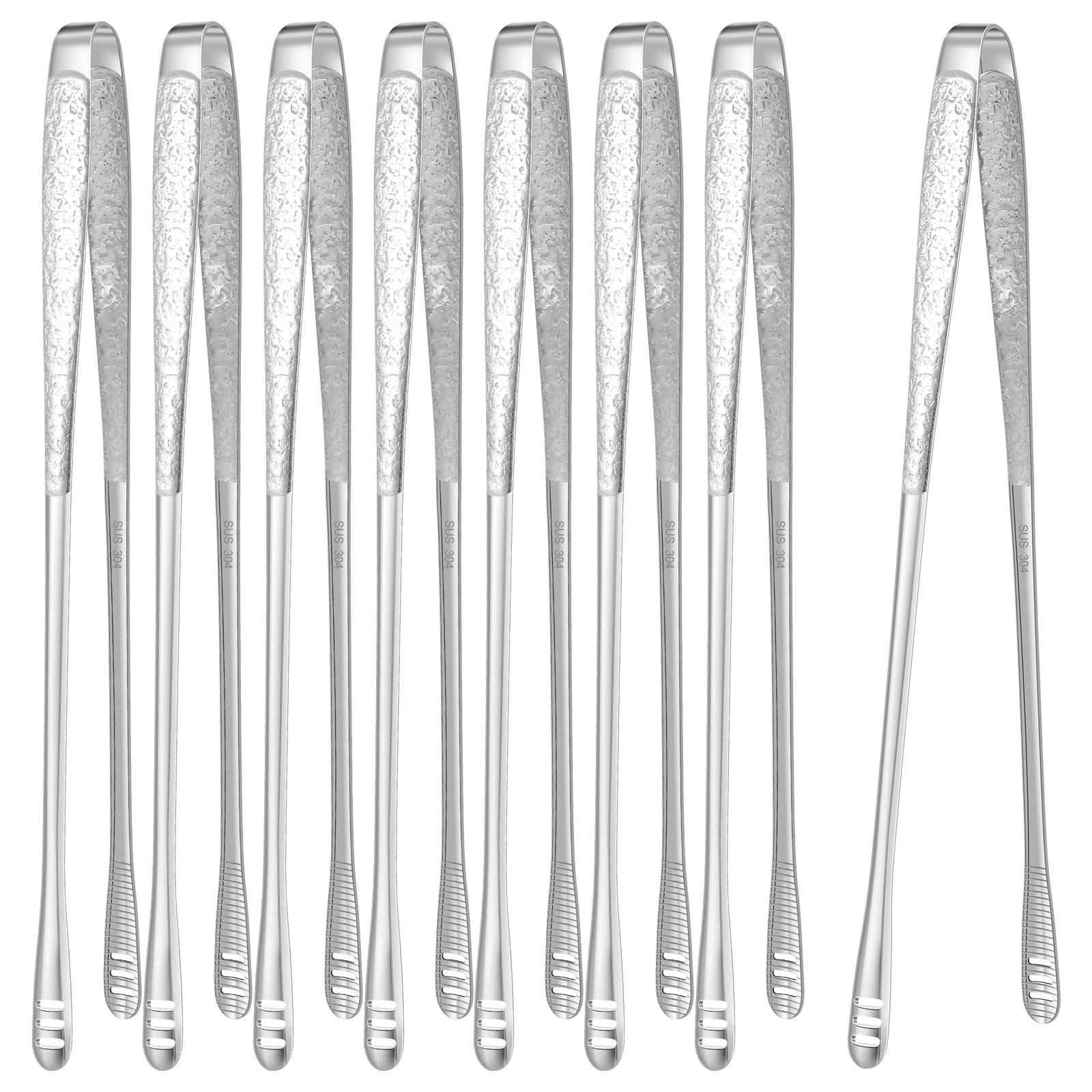 

8Pcs BBQ Food Tong 11 In Stainless Steel Korean BBQ Tweezer Tong Kitchen Grill Food Cooking Clamp Tool for Salad Fish Steak Meat