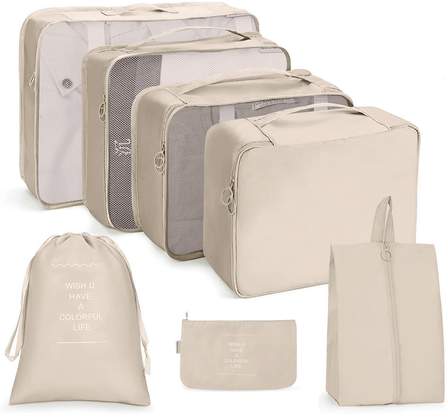 Travel Storage Bag Set Six-Piece Set Seven-Piece Eight-Piece Set Folding Toilet Bag Clothes Storage Bag Bundle Travel Bag