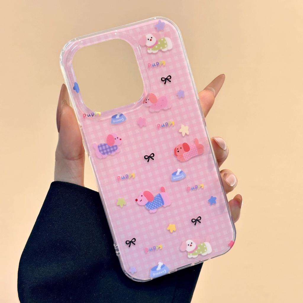 Single Layer Three-dimensional Puppy for IPhone16promax Mobile Phone Case15pro New High-end Sense13anti-fall14
