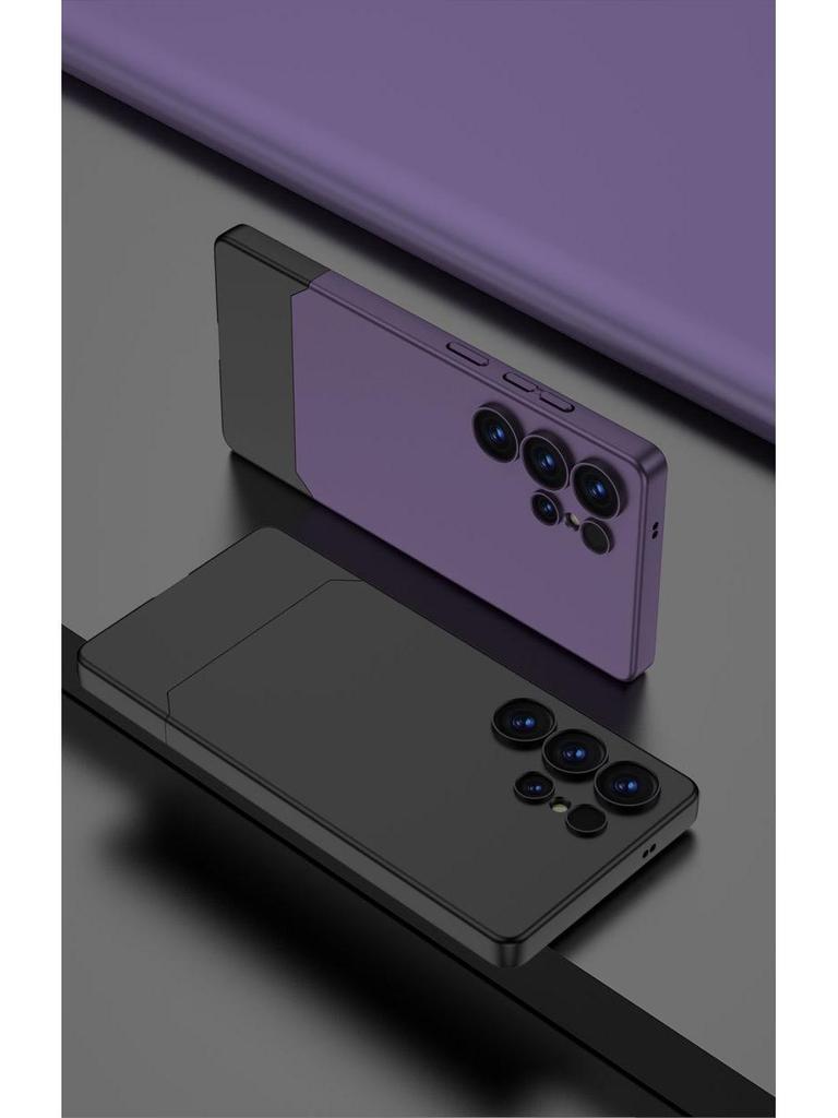 Samsung S25 Ultra Rivet Patchwork Matte Phone Case - Skin Feel, Trendy 2-in-1 Design