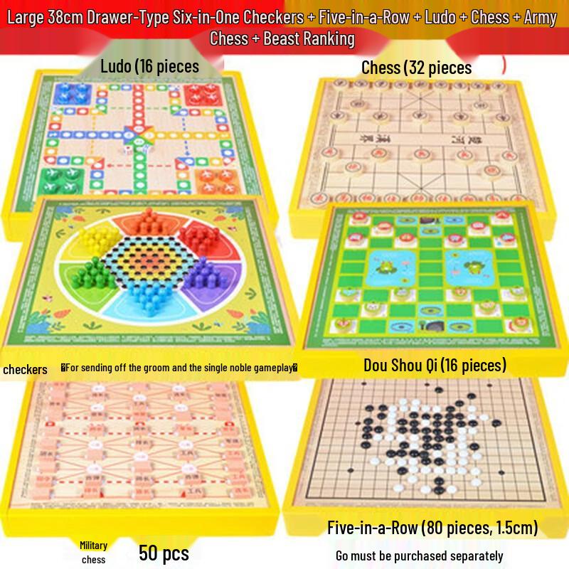 Fengyi 38CM Wooden Multi-Game Chess Board