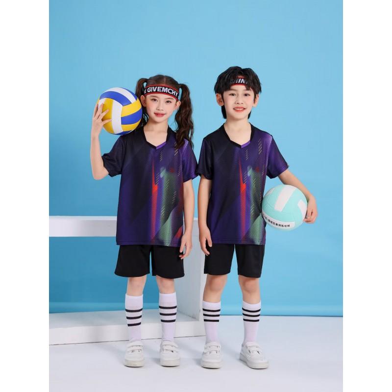 Kids Quick-Dry Badminton Set Short Sleeve Sport Jersey Unisex Tennis Volleyball Training Outfit