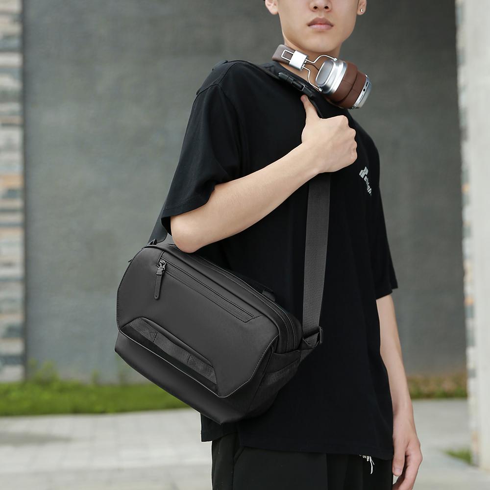 Shoulder Bag Men Multifunction Expandable Waterproof Travel Crossbody Sling Bag Pack Messenger Pack Chest Bag for Male