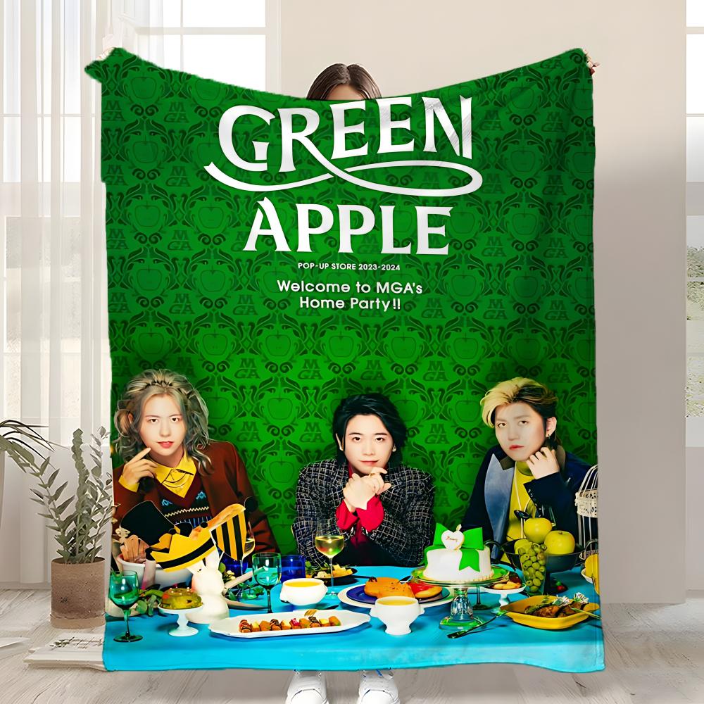 Band M-mrs green apple Throw Kid-Friendly Flannel Throw Blanket Soft Warm Anti-Static Washable All Season 75cmx90cm