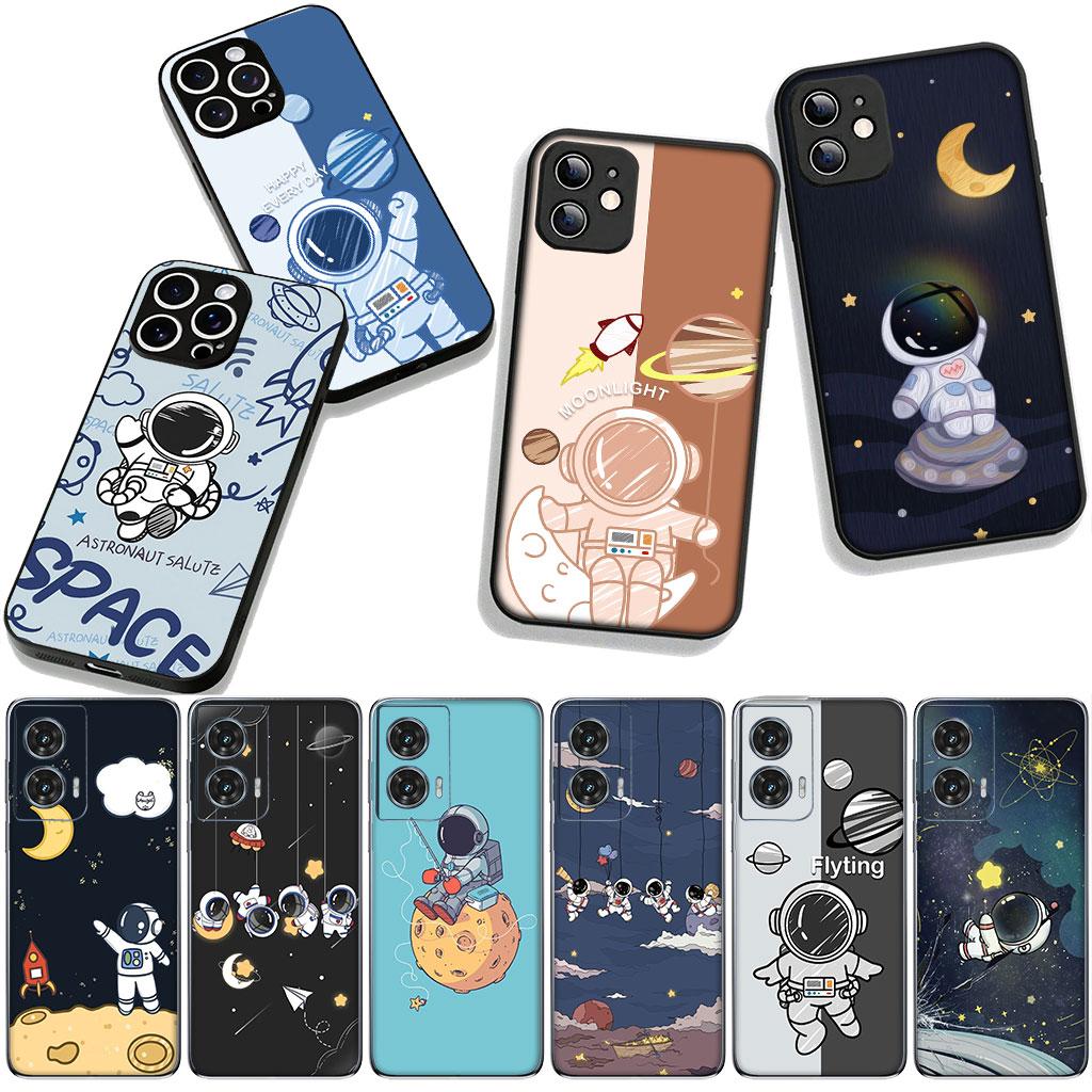 Art Astronaut Moon Sky Phone Cover Case for Apple iPhone 16 15 14 Plus 13 12 Mini 17 Pro Max + ProMax 16E Air 16+ Casing