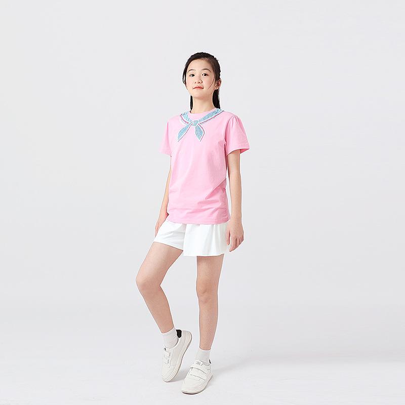 Summer Korean Version of the New Girls Sports Short Sleeve Girl Baby Cute Bubble Sleeve Top Children's Short Sleeve T-shirt
