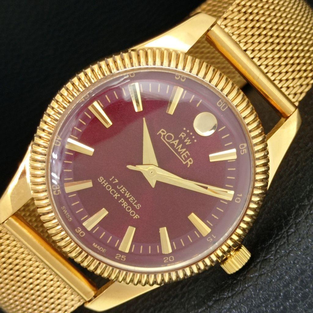 

HAND-WINDING SWISS MENS REFURBISHED VINTAGE RED COLOR DIAL WATCH a707389-1