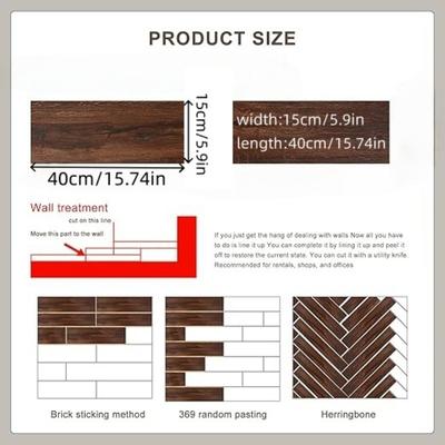10pcs 15x40cm Peel and Stick Floor Tile, Pvc Plank Flooring Self-Adhesive, Luxury Wood-Look Planks for DIY Installation