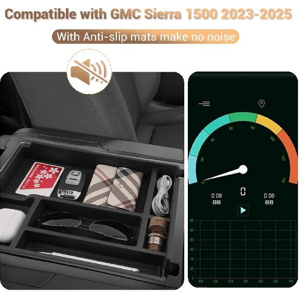 2025 Chevy Silverado Fold Down Center Console Organizer Tray for 2019-2025 Chevy Silverado 1500/ 2020-2025 Chevrolet Silverado 2500HD 3500HD