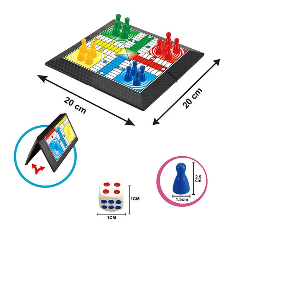 Ludo Game Set Strategy Game Parent Child Interaction with Foldable Board Travel Family Game for Teens Kids Children Party Toy