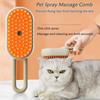 3 In 1 Cat Dog Pet Spray Massage Brush One Button Steam Spray Folding Rotatable Grooming Tool Hair Bath Hair Removal Brush Comb