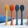 3Pcs/Set 3 In 1 Travel Foldable Cutlery Set Japan Style Plastic Cutter Fork Spoon Student Dinnerware Set Home School Camps Kitchen Tableware