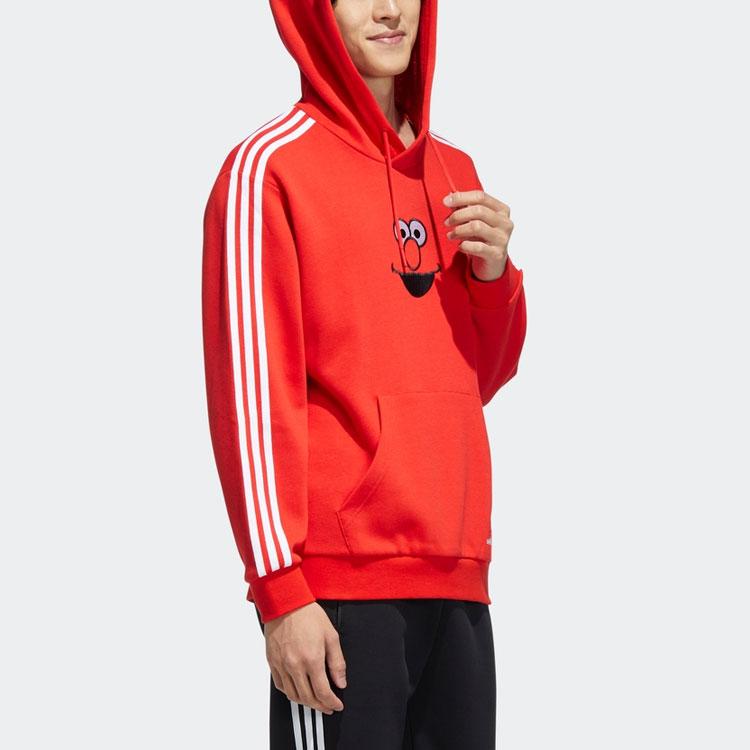 Adidas Neo Sesame Street Co-Branded U Ss Hdy Elmo Casual Sport Striped Hoodie Unisex Hoodie Red HD7300