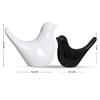 Creative Black and White Glossy Ceramic Birds Figurines Home Decorations Accessories Party (Pack of 2, White and Black)