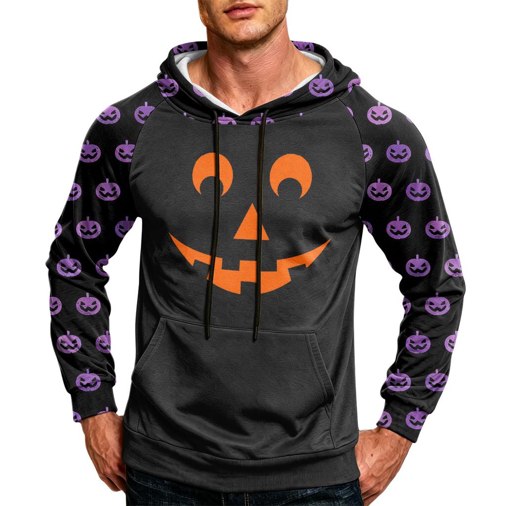 Men's Loose Fit Printed Hoodie with Pocket and Drawstring Casual Sweatshirt for Everyday Wear