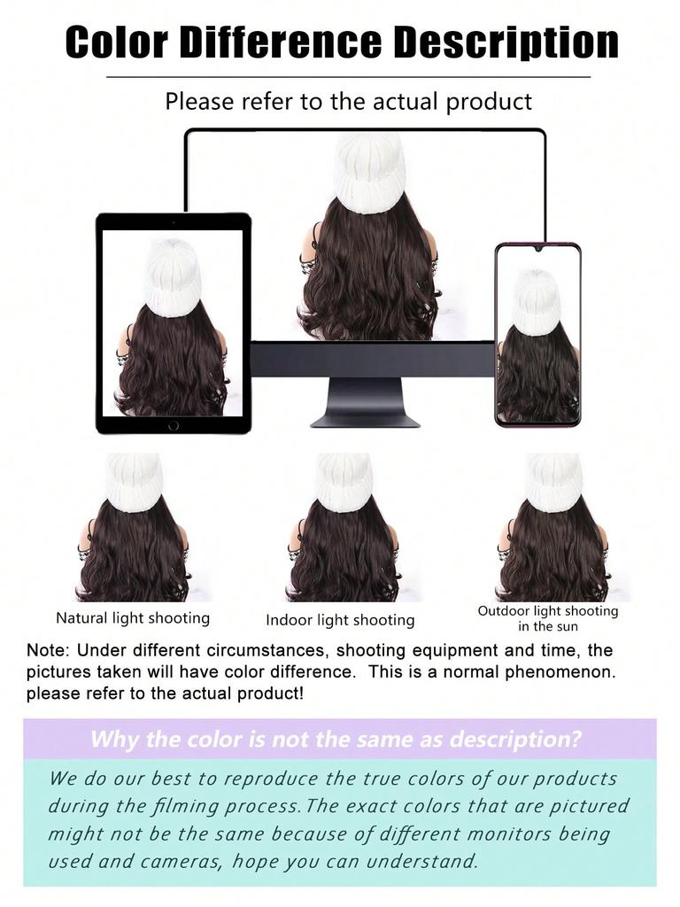 Peruki syntetyczne z symbolem uśmiechniętej buźki z długimi, dużymi falami do przedłużania włosów dla kobiet i dziewcząt, modny design, kapelusz i peruki w jednym kawałku do codziennego użytku