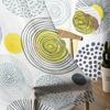 Geometric Texture Circle Center Yellow Tulle Curtains For Living Room Sheer Curtain For Bedroom Kitchen Blinds Voile Curtains