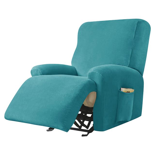 Samt Stoff Liegestuhlbezug Lazy Boy Relax Relax-Sofa-Abdeckung Elastische Sesselabdeckung Für Wohnzimmer Heimgebrauch 1 Seater türkis