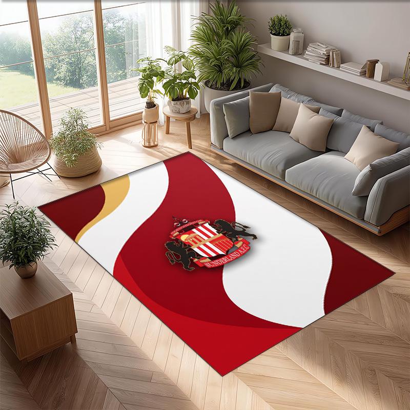 Tappeto in Velluto di Cristallo con Stampa del Sunderland Football Club, Comodo Assorbente d'Acqua Antiscivolo Tappeto per Pavimenti Interni